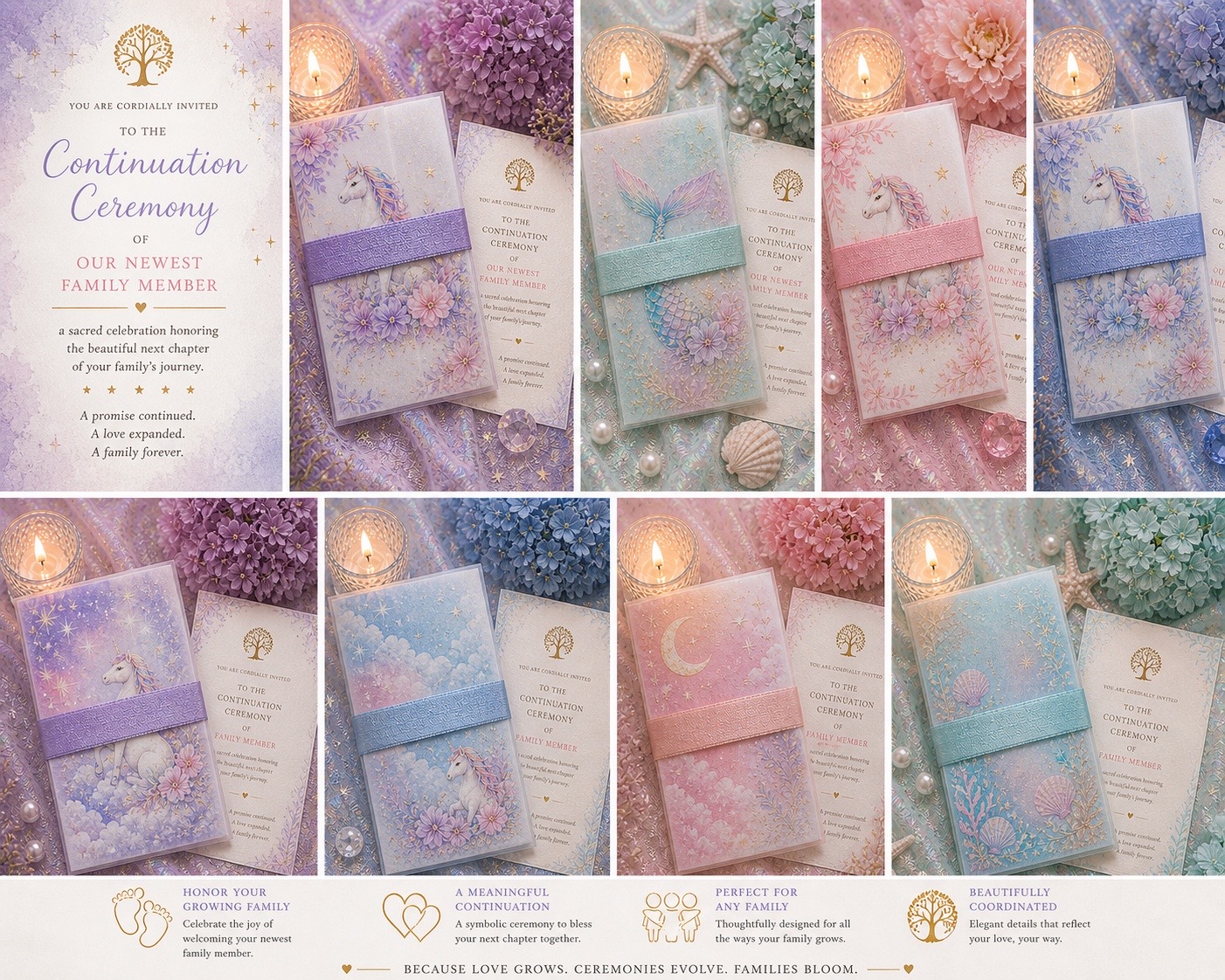 Continuation Ceremony fantasy pastel invitation collection